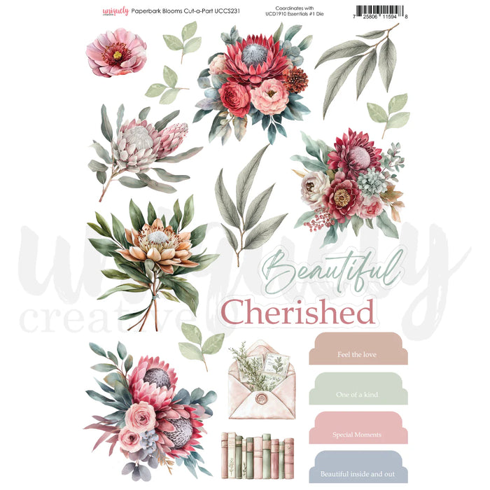 Uniquely Creative Paperbark Blooms - Cut-Apart Sheet