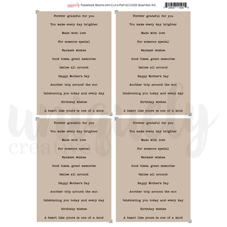 Uniquely Creative Paperbark Blooms - Mini Cut-Apart Sheet