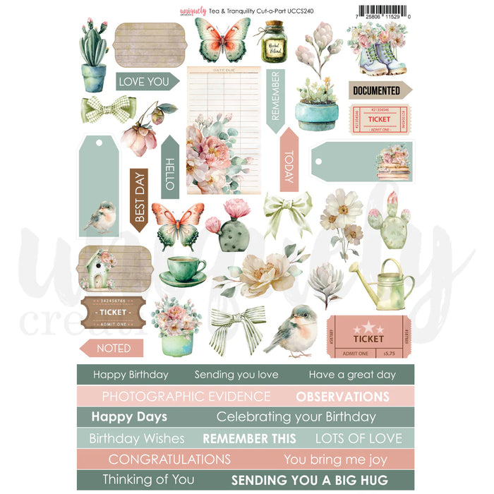 Uniquely Creative Tea & Tranquility - Cut-Apart Sheet