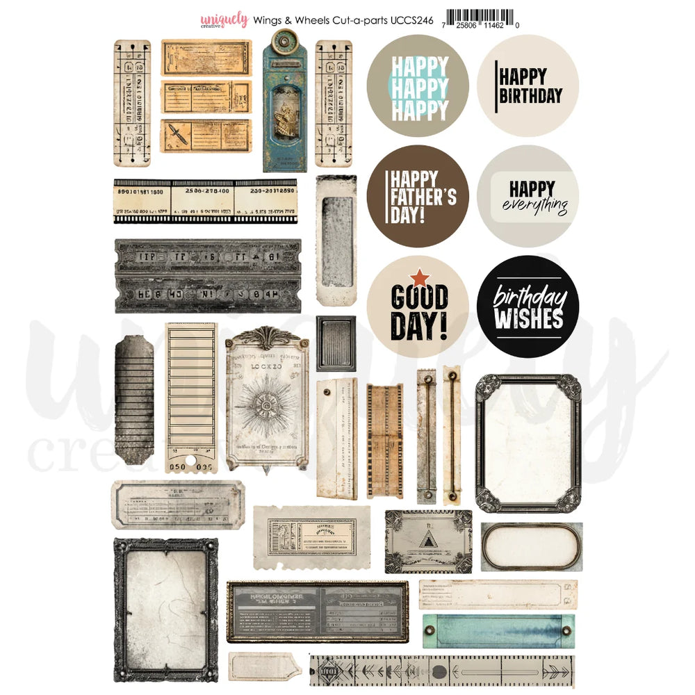 Uniquely Creative Wings & Wheels - Cut-Apart Sheet