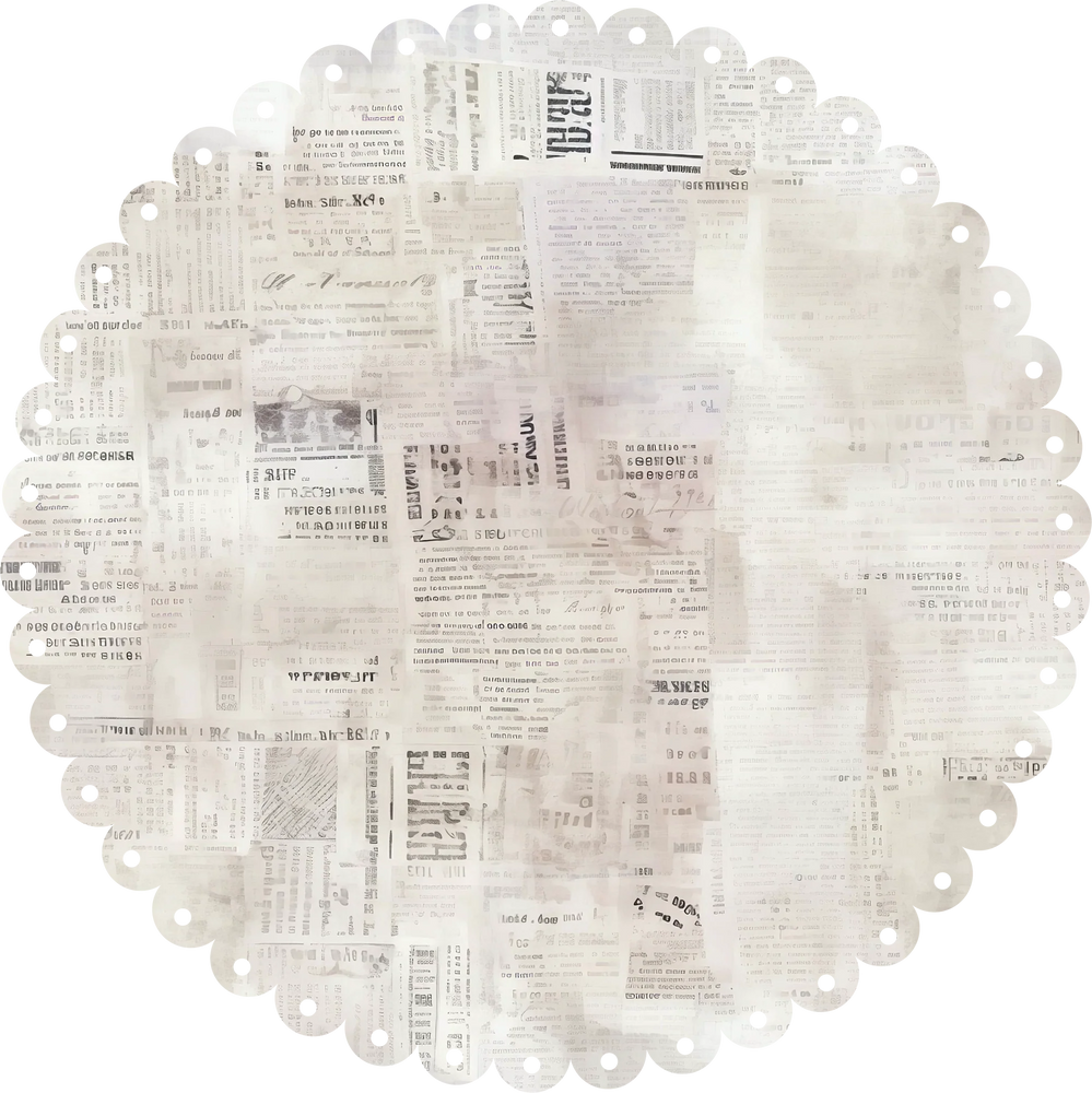Uniquely Creative Ultraviolet Delight - Newsprint Scalloped Decorative Base Layer