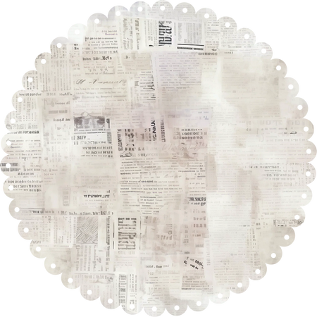 Uniquely Creative Ultraviolet Delight - Newsprint Scalloped Decorative Base Layer