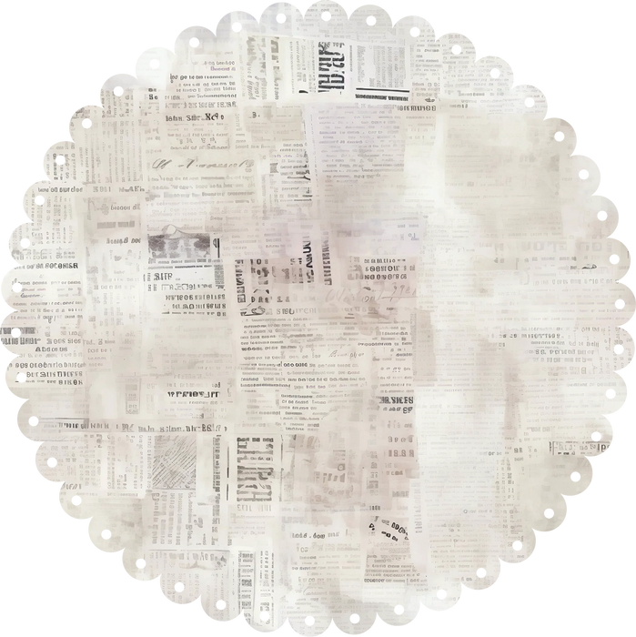Uniquely Creative Ultraviolet Delight - Newsprint Scalloped Decorative Base Layer