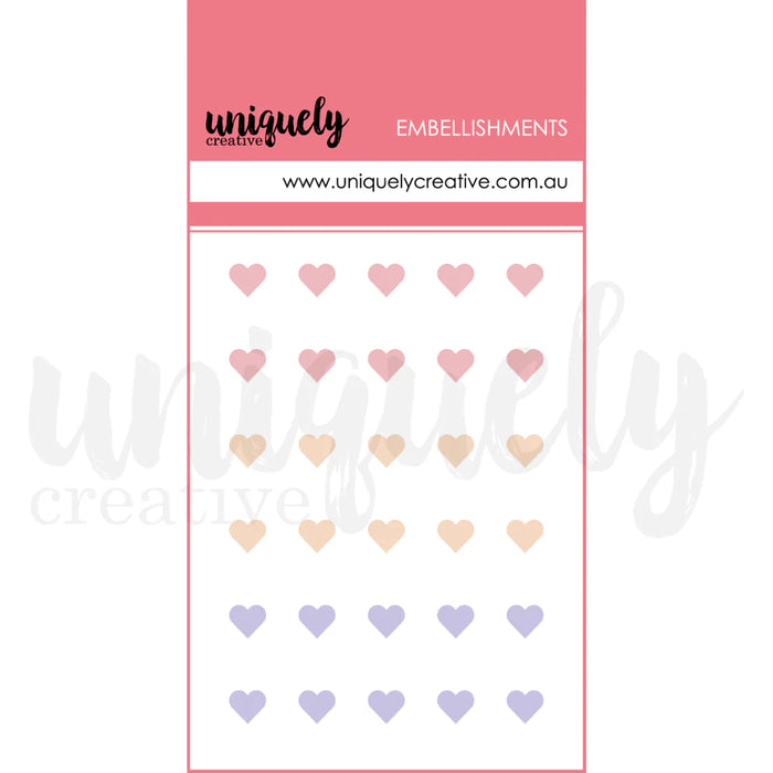 Uniquely Creative Ultraviolet Delight - Romantic Dew Drop Heart Stickers