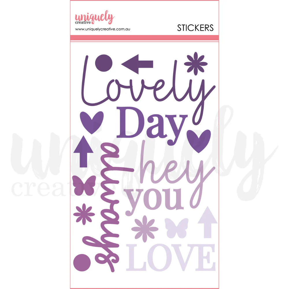 Uniquely Creative Ultraviolet Delight - Felt Title Stickers