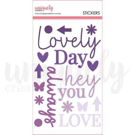 Uniquely Creative Ultraviolet Delight - Felt Title Stickers
