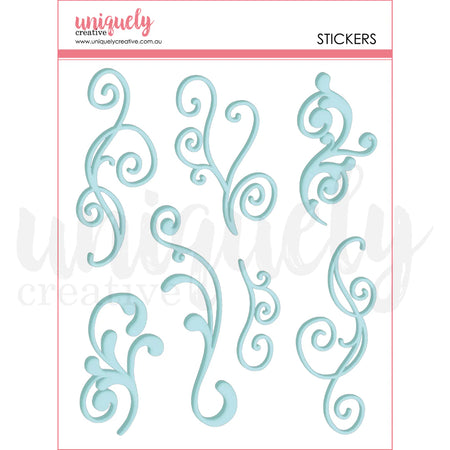 Uniquely Creative Tea & Tranquility - Blue Flourish Puffy Stickers