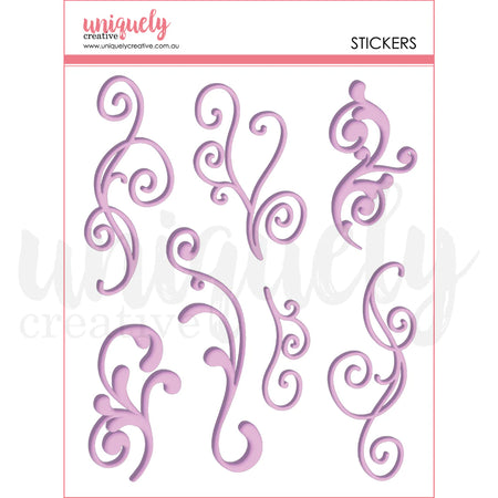 Uniquely Creative Tea & Tranquility - Purple Flourish Puffy Stickers