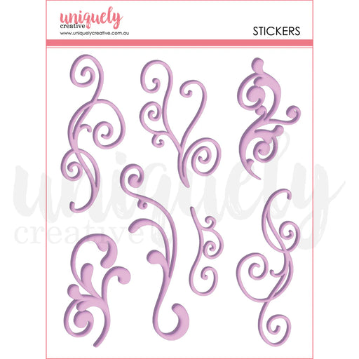Uniquely Creative Tea & Tranquility - Purple Flourish Puffy Stickers