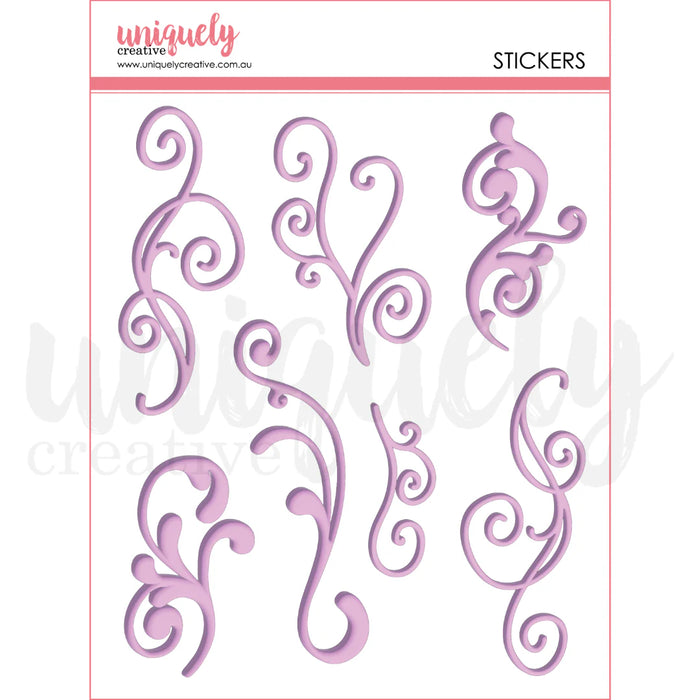 Uniquely Creative Tea & Tranquility - Purple Flourish Puffy Stickers