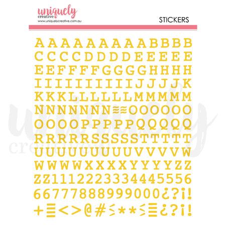 Uniquely Creative Sweet As Honey - Puffy Gold Alpha Stickers