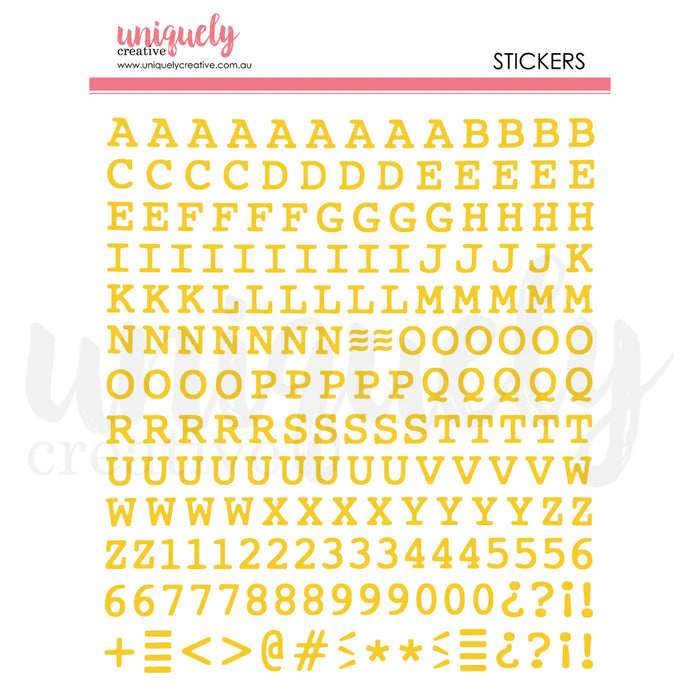 Uniquely Creative Sweet As Honey - Puffy Gold Alpha Stickers