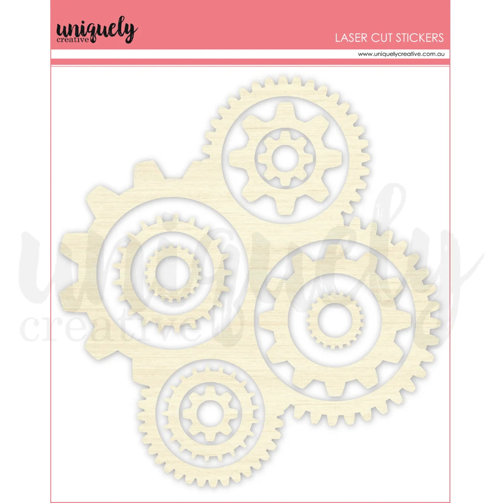 Uniquely Creative Wings & Wheels - Wooden Cogs Stickers