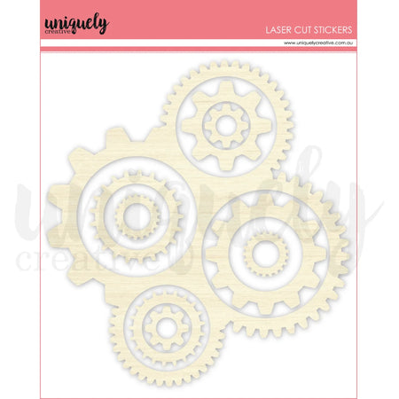 Uniquely Creative Wings & Wheels - Wooden Cogs Stickers