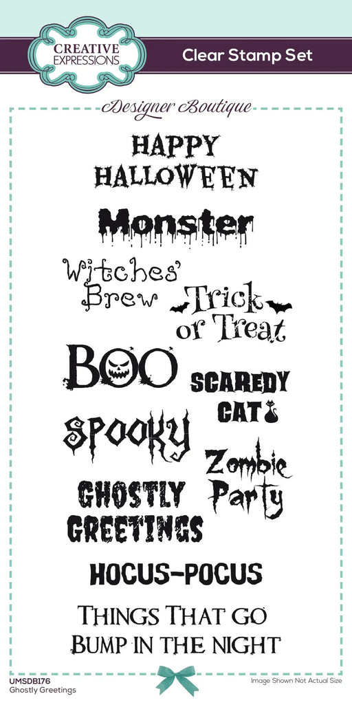Creative Expressions Designer Boutique Clear Stamp Set - Ghostly Greetings