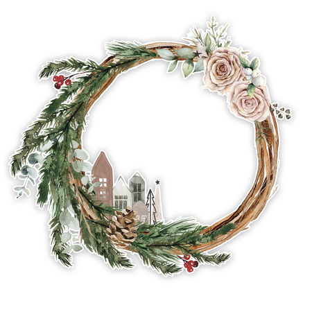 Pretty Little Studio Comfort & Joy - Wreath Home Sweet Home Die Cut Paper