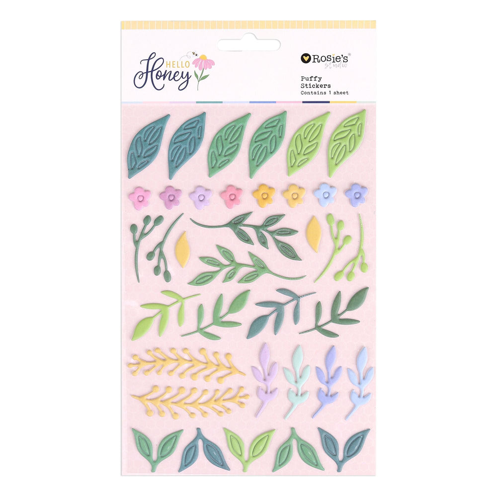 Rosie's Studio Hello Honey - Floral Puffy Stickers
