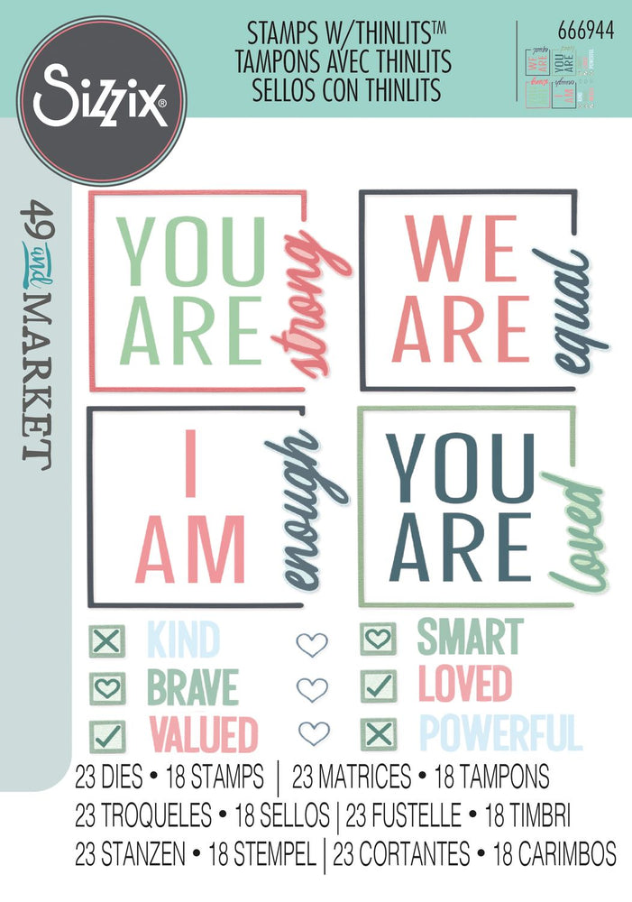 Sizzix Thinlits Stamp & Die Set by 49 & Market - Affirmations