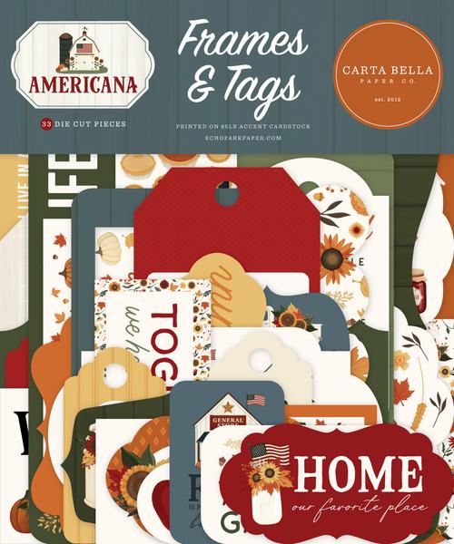 Carta Bella Americana - Ephemera Frames & Tags