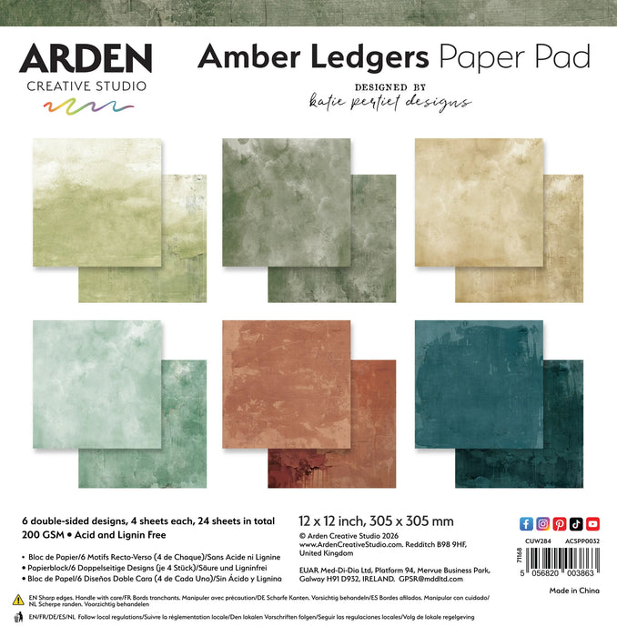 Arden Creative Studio Amber Ledgers - 12x12 Solids Paper Pad