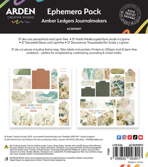Arden Creative Studio Amber Ledgers - Journalmakers Ephemera Pack
