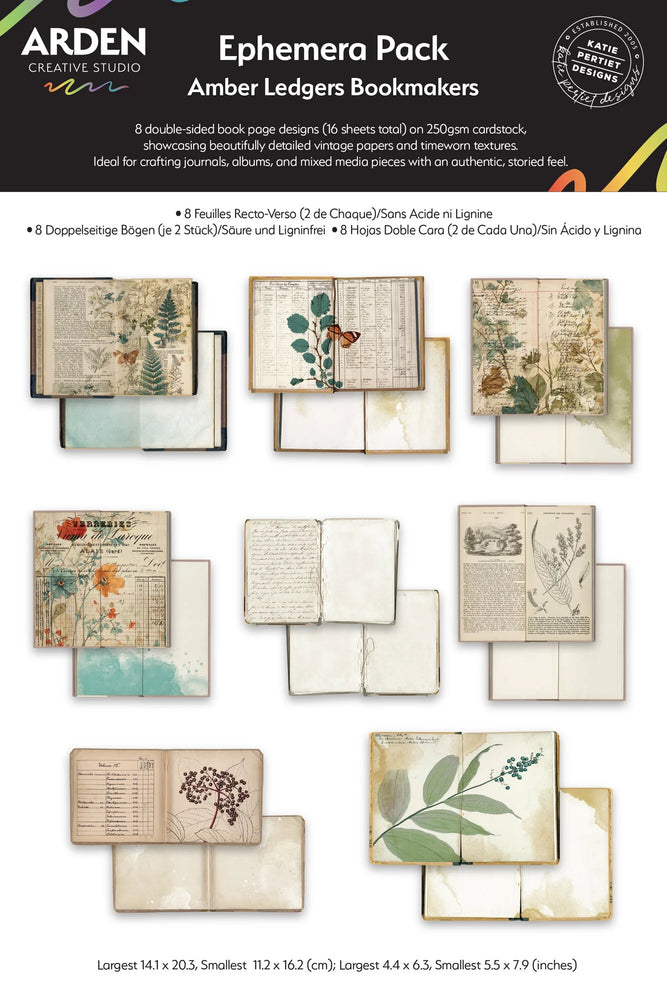 Arden Creative Studio Amber Ledgers - Bookmakers Ephemera Pack