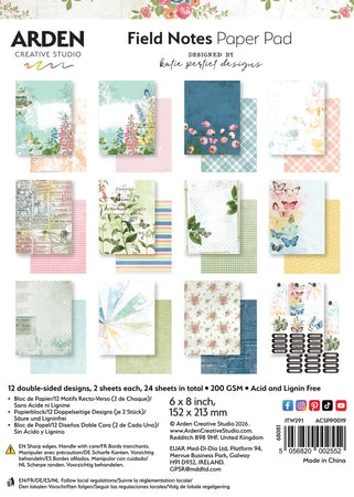 Arden Creative Studio Field Notes - 6x8 Paper Pad