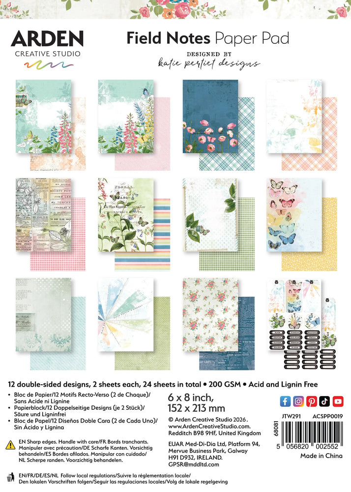 Arden Creative Studio Field Notes - 6x8 Paper Pad