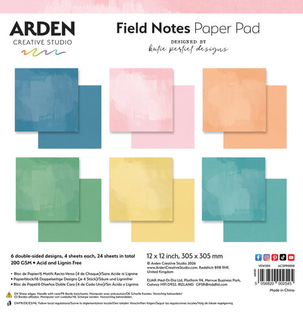 Arden Creative Studio Field Notes - 12x12 Solids Paper Pad