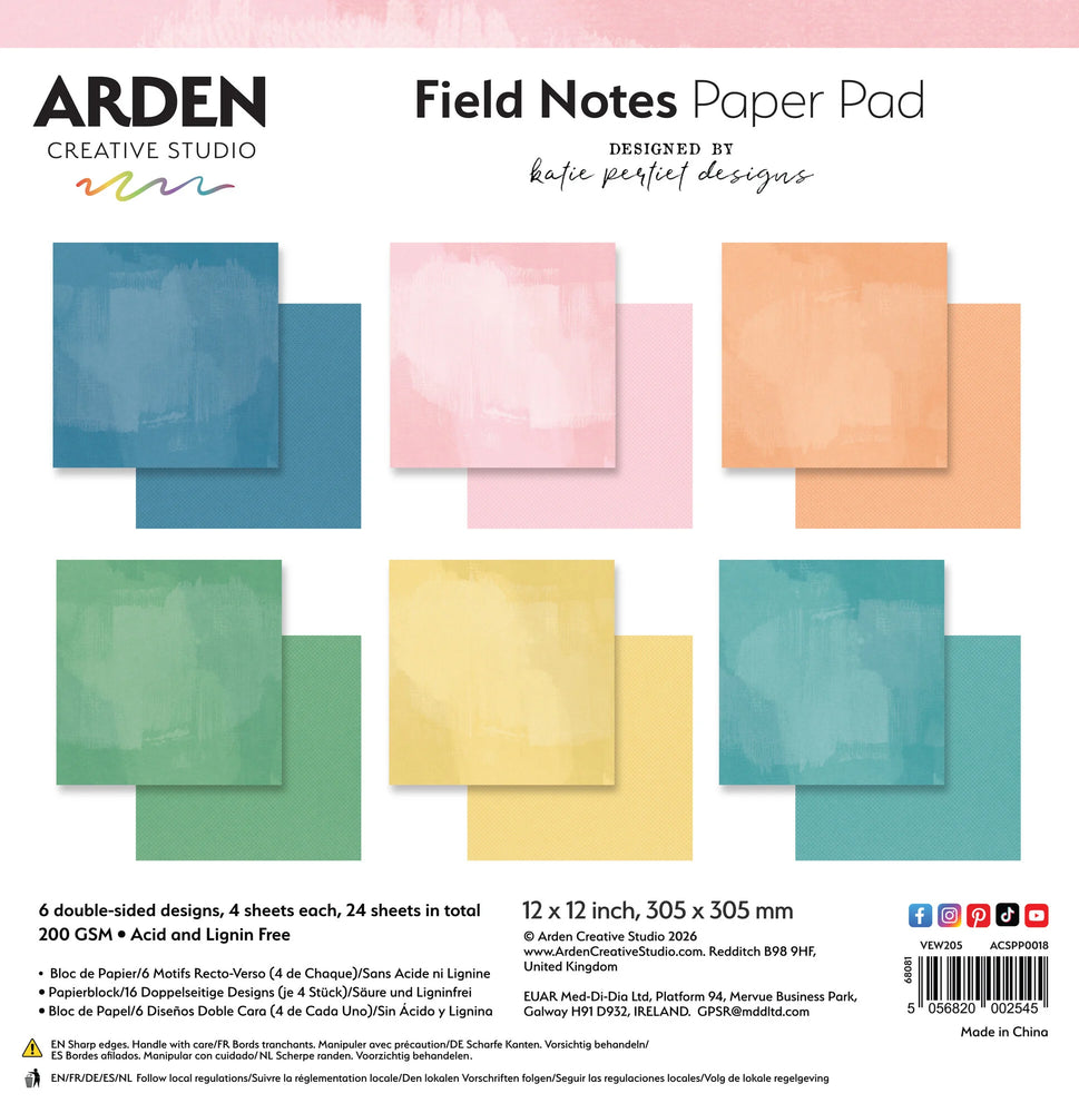 Arden Creative Studio Field Notes - 12x12 Solids Paper Pad