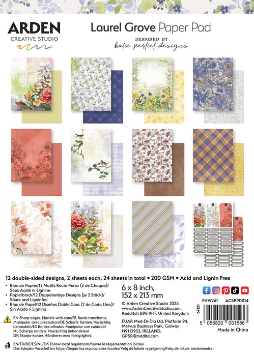 Arden Creative Studio Laurel Grove - 6x8 Paper Pad