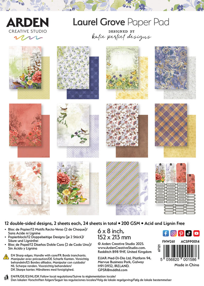 Arden Creative Studio Laurel Grove - 6x8 Paper Pad