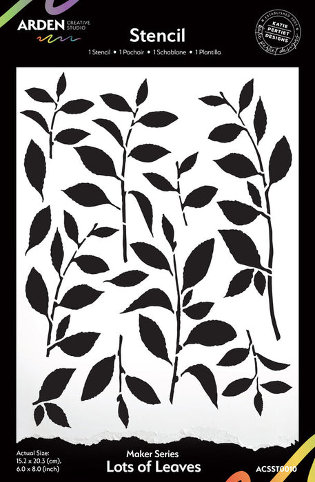 Arden Creative Studio Laurel Grove - Lots Of Leaves 6x8 Stencil