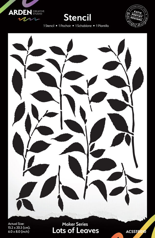 Arden Creative Studio Laurel Grove - Lots Of Leaves 6x8 Stencil