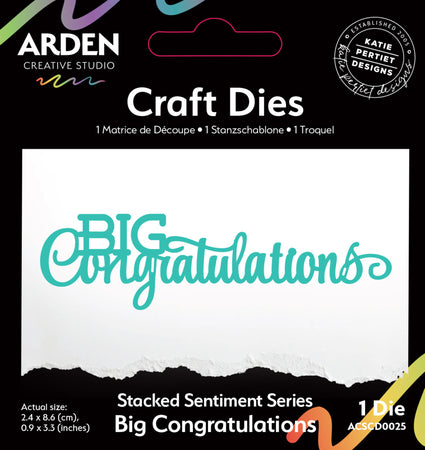 Arden Creative Studio Laurel Grove - Big Congratulations Stacked Sentiments Die