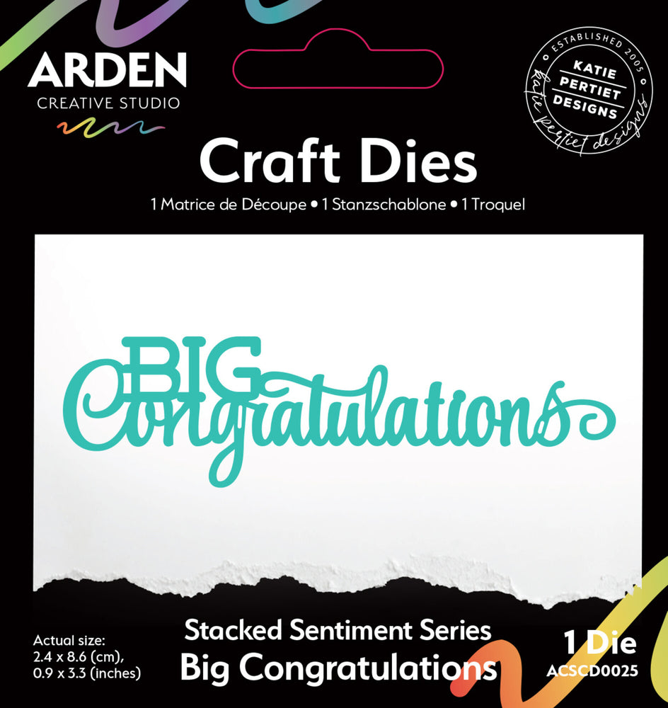 Arden Creative Studio Laurel Grove - Big Congratulations Stacked Sentiments Die
