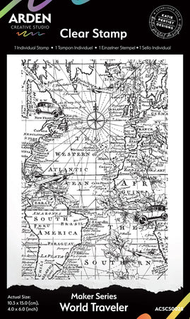 Arden Creative Studio Been There by Katie Pertiet - World Traveler Background Stamp