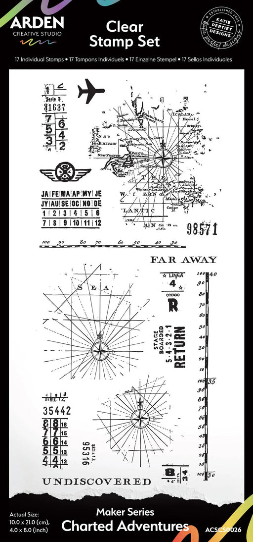 Arden Creative Studio Been There by Katie Pertiet - Chartered Adventures Stamp Set