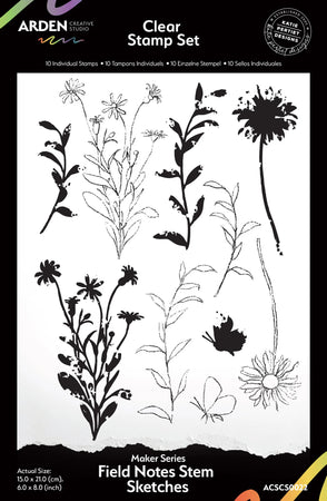 Arden Creative Studio Field Notes - Stem Sketches Clear Stamps