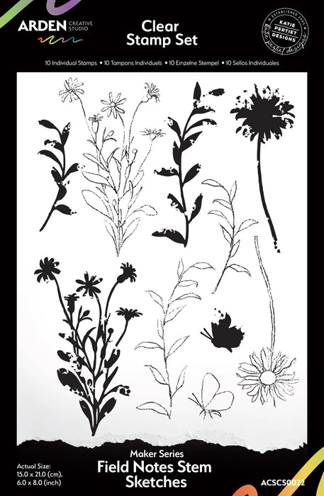 Arden Creative Studio Field Notes - Stem Sketches Clear Stamps