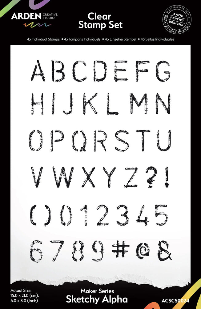 Arden Creative Studio Field Notes - Sketchy Alpha Clear Stamps