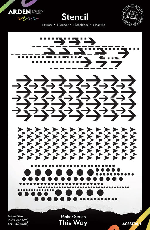 Arden Creative Studio Been There by Katie Pertiet - This Way 6x8 Stencil