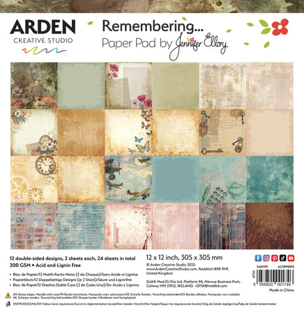 Arden Creative Studio Remembering... - 12x12 Paper Pad