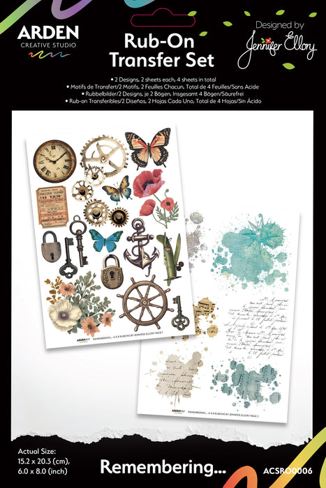 Arden Creative Studio Remembering... - Rub-On Transfer Set