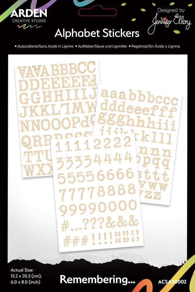 Arden Creative Studio Remembering... - Alphabet Stickers