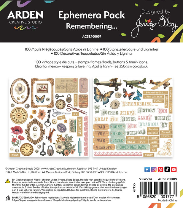 Arden Creative Studio Remembering... - Ephemera Pack