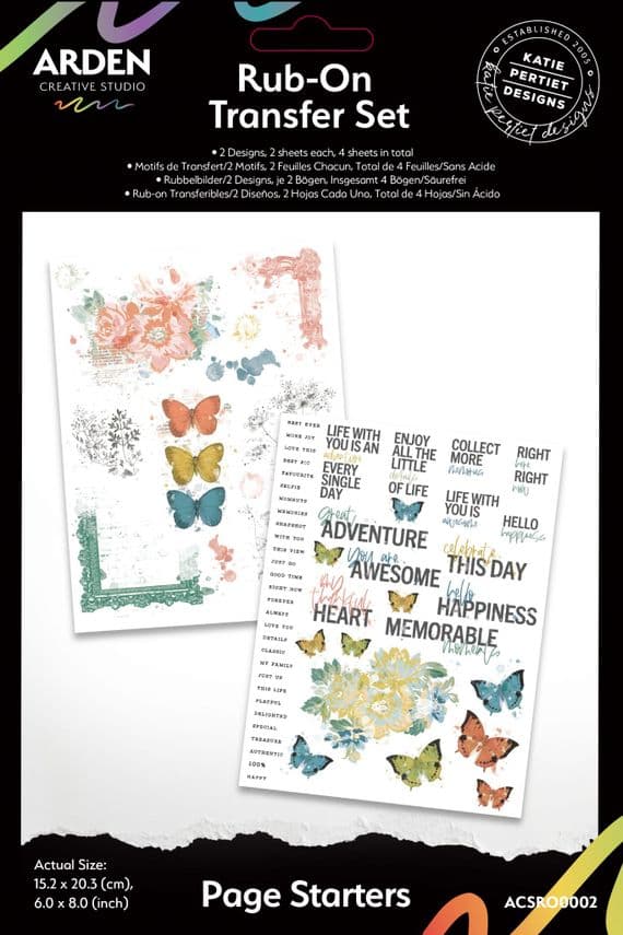 Arden Creative Studio Katie Pertiet Page Starters - Rub On Transfer Set