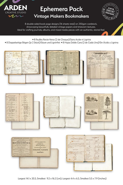 Arden Creative Studio by Katie Pertiet Been There - Vintage Makers Bookmakers Ephemera Pack