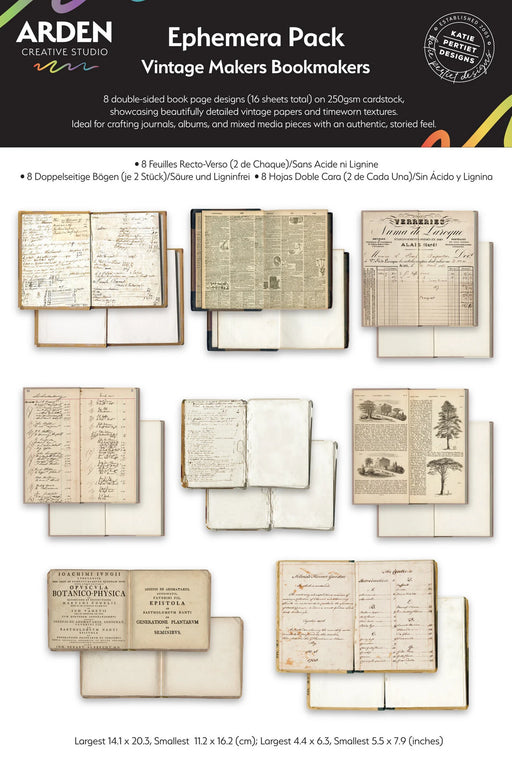 Arden Creative Studio by Katie Pertiet Been There - Vintage Makers Bookmakers Ephemera Pack