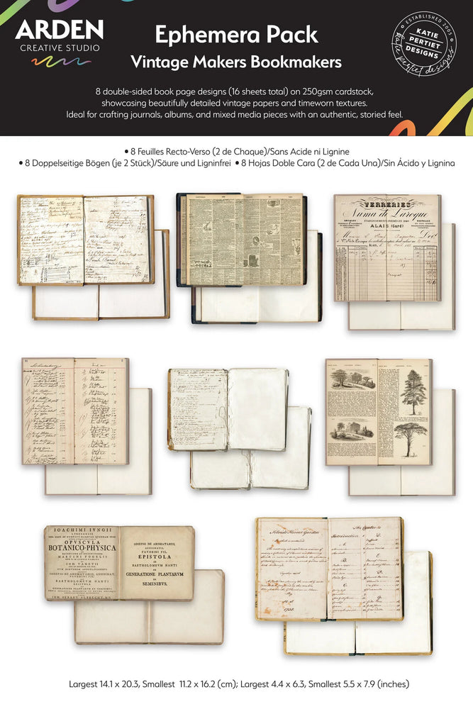 Arden Creative Studio by Katie Pertiet Been There - Vintage Makers Bookmakers Ephemera Pack